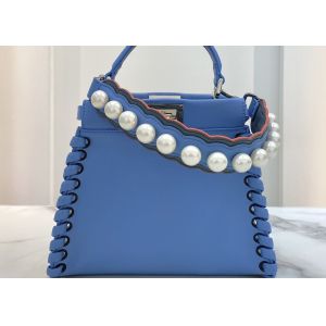 China Peeakboo Classic Womens Luxury Handbag Leather Lace Woven Edge Handbag High Capicity Pure Colors Cross-Body Bag on sale