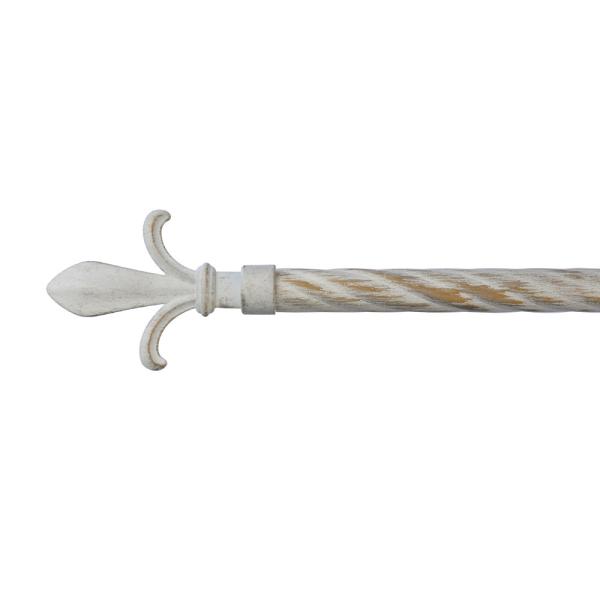 White Sweep Gold Curtain Rod Accessories 22mm Three Dimensional Pattern Curtain Decorative Head