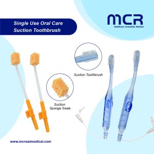 Oral Care Medical Suction Toothbrush With Silicone Bristles