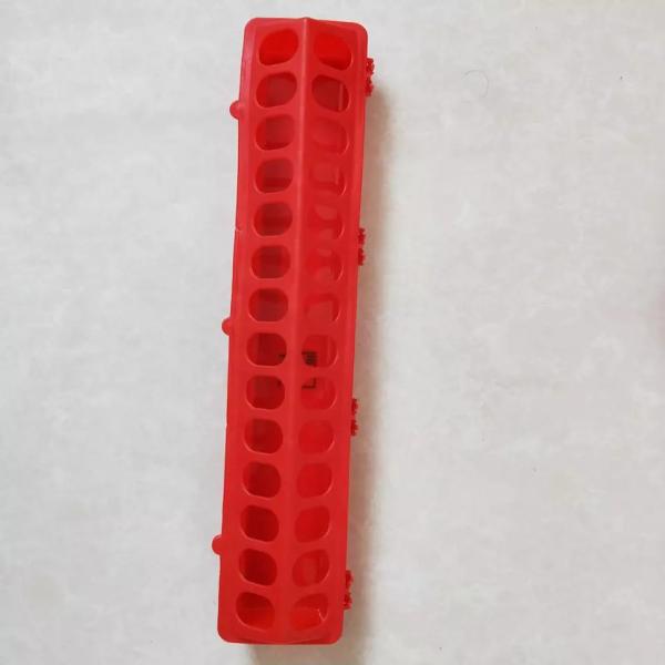 Red Plastic Flip Top Chicken Feeder 28 Holes For Chick Bird Parrot