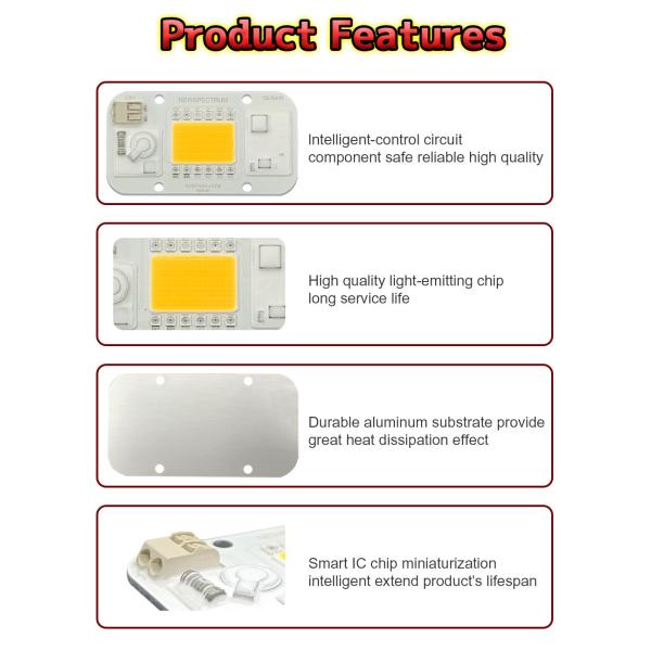 CT 3500K RGB LED Module 220V 50W For Indoor Plant Seedling Growth