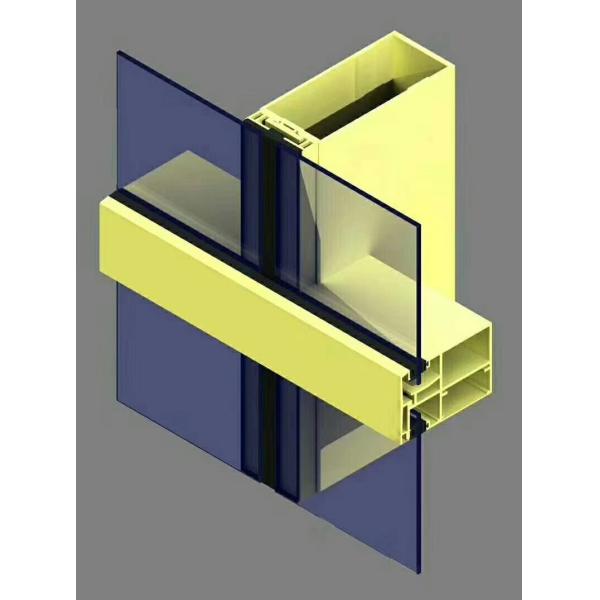 Fireproof Curtain Wall Aluminium Profile Facade Thermal Insulation