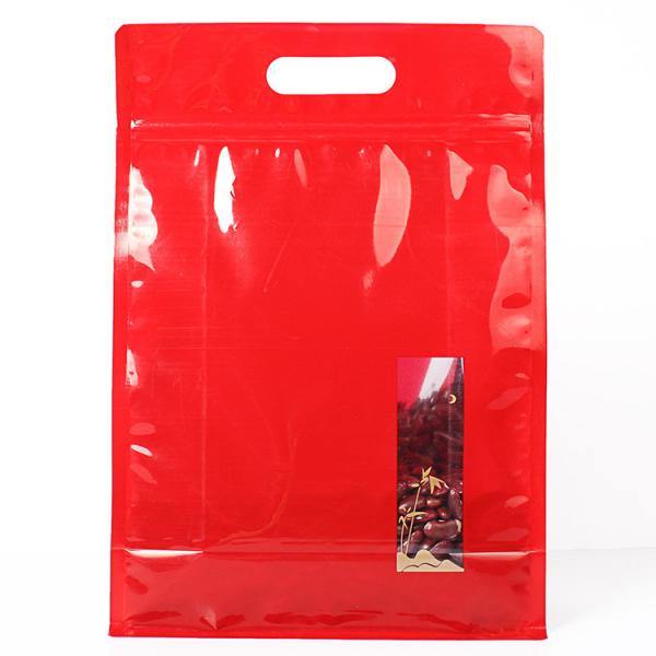 Buy Red Color Stand Up Ziplock Bags Food Grade Material For Potato Cracker at wholesale prices