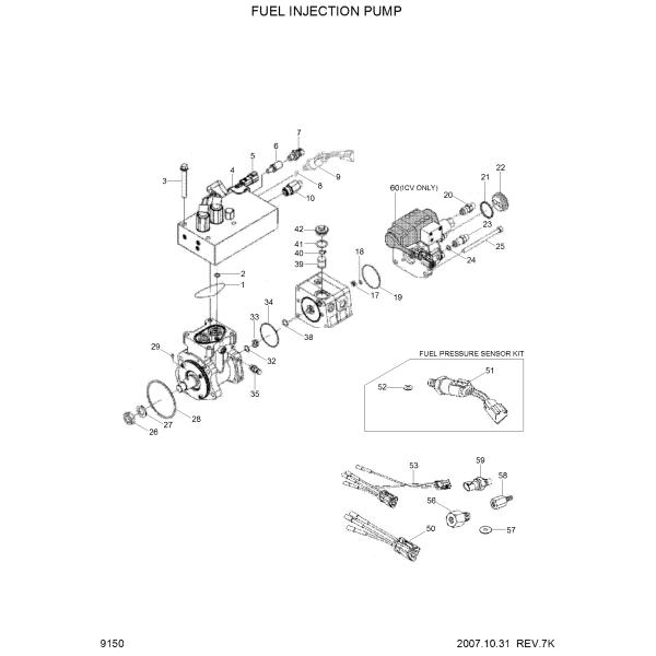Diesel Engine Fuel Pump 4076442 Excavator Spare Parts For Hyundai R360LC7