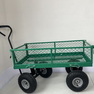 China Wooden Four-wheel Mesh Cart for Heavy-duty and Sustainable Material Transport on sale