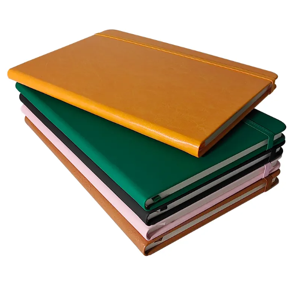 Business Custom PU Leather Hardcover Journal Promotional Diary School Notebook