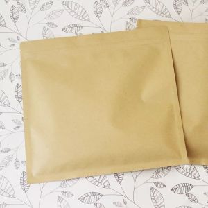 Waterproof snack packaging three side seal kraft paper pouch bag