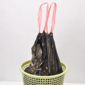 13 Gallon Beige Plastic Garbage Trash Bags with Drawstring and Offset Printing