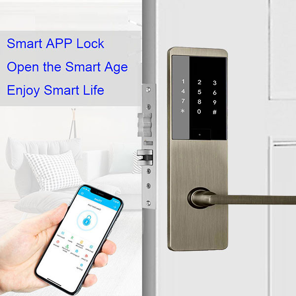 Zinc Alloy 75mm Smart Door Handle Lock 4Pcs AA Digital Keypad Door Lock