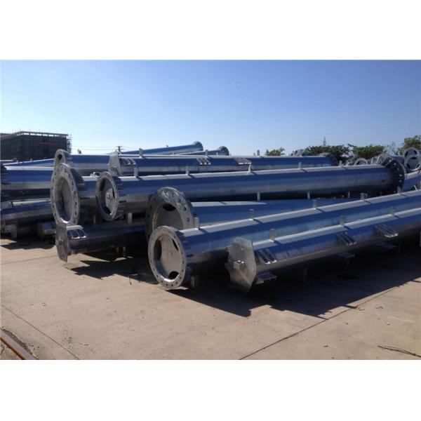 Burial Type Steel Tubular Pole Metal Power Pole 3mm Thickness Long Life Time