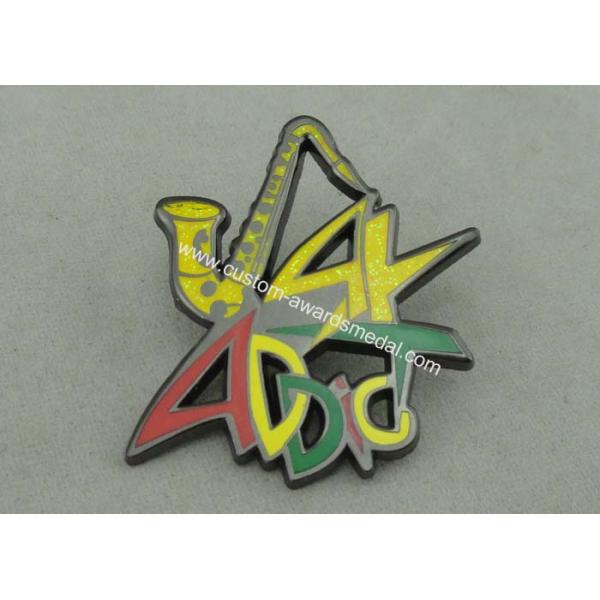 ADDC Soft Enamel Pin Zinc alloy And Glitter Black Nickel Plating 1.5 inch