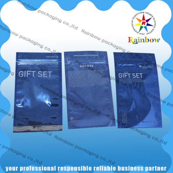 Buy Transparent Front Comestic Packaging Bag Laminated With Bottom Gusset at wholesale prices