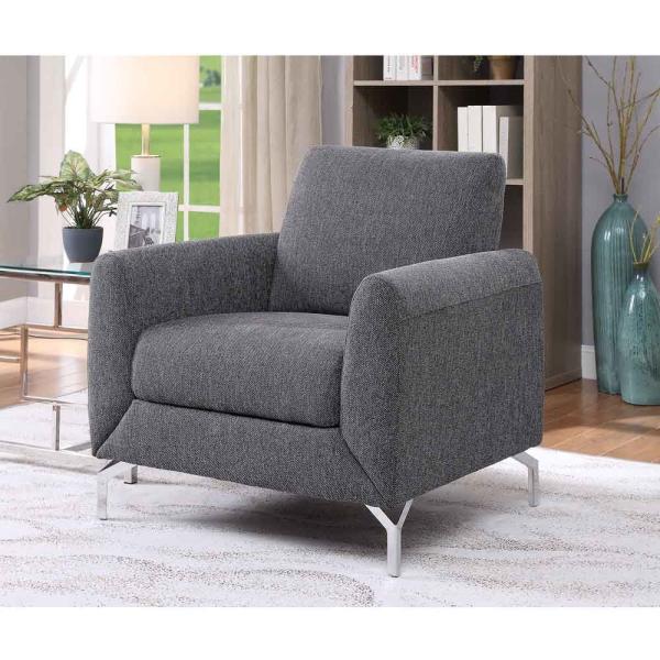 3 Piece Sofa set with Pillows, Gray Linen