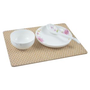 Printed Custom Cork Placemats Rectangular Anti Scratch For Coffee Shop