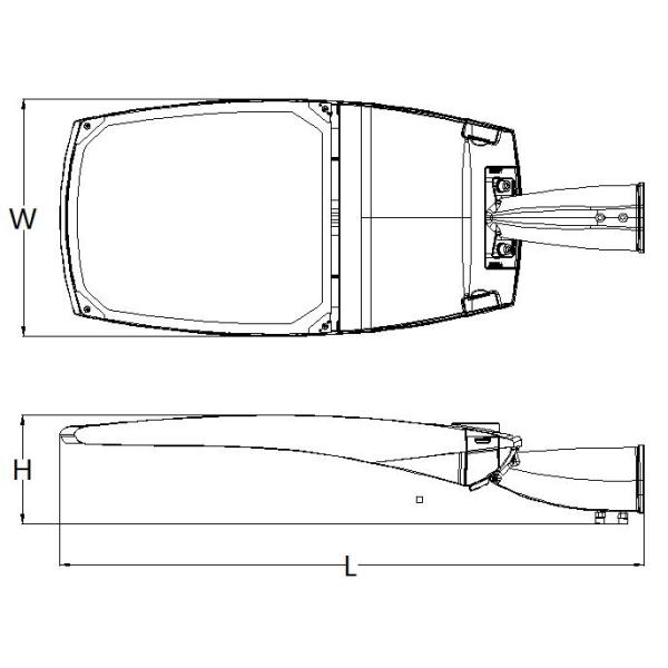 IK08 Tempered Glass Led Street Light Housing ADC12 IP66 For Outdoor