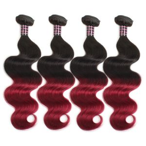 China Fashionable Colored Two Tone Hair Weave Body Wave Human Hair Weft Extensions on sale