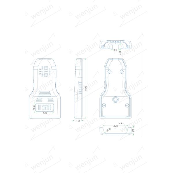 Car OBD2 16Pin Gourd Shaped Housing Male Connector Plug Adapter OBD Wiring Adapter Shell