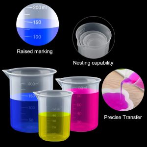 Plastic Beakers Plastic Graduated Cups Clear Multipurpose Measuring Cups Epoxy