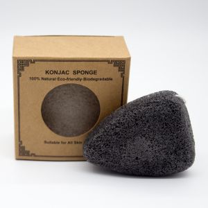 MSDS Glucomannan Triangle Charcoal Konjac Sponge For Rosacea Skin
