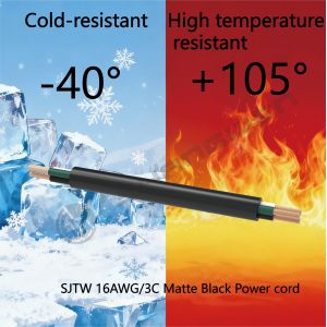 Power Cord Flexible Electrical Cord Cable 16AWG 300V 3C SJTW 300V 105℃ 16AWG 3