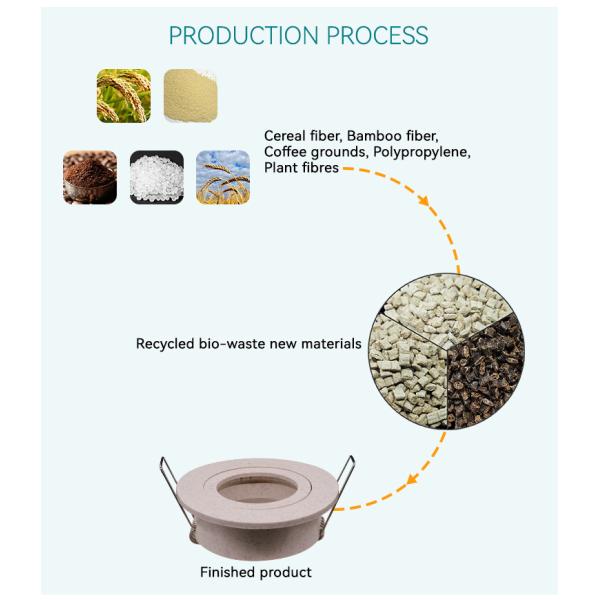 Eco Friendly MR16 Downlight Housing Bamboo Fiber 25 Degree Tilted Recessed Light Housing