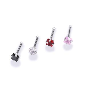 Custom High Quality Titanium Labret Unique Lip Rings With Zircon