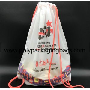 7mm Cotton Rope CPE LDPE Plastic Drawstring Backpack