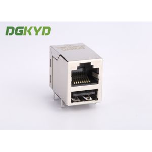 Quality Integrated rj45 USB connector with 10/100base transformer, RJ45 over USB2.0 JACK for sale