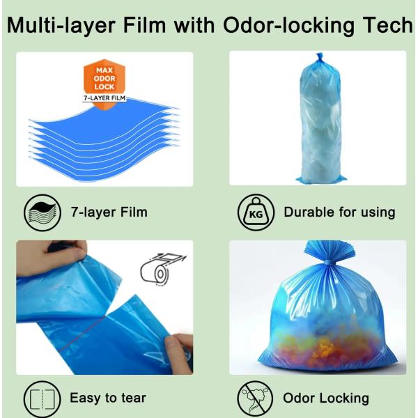 Baby Disposable Nappy Bin Refills Rolls of Bags for Litter Geni Easy Diaper Pail Diaper GENIEE Easy Roll Refill for Essence Pail