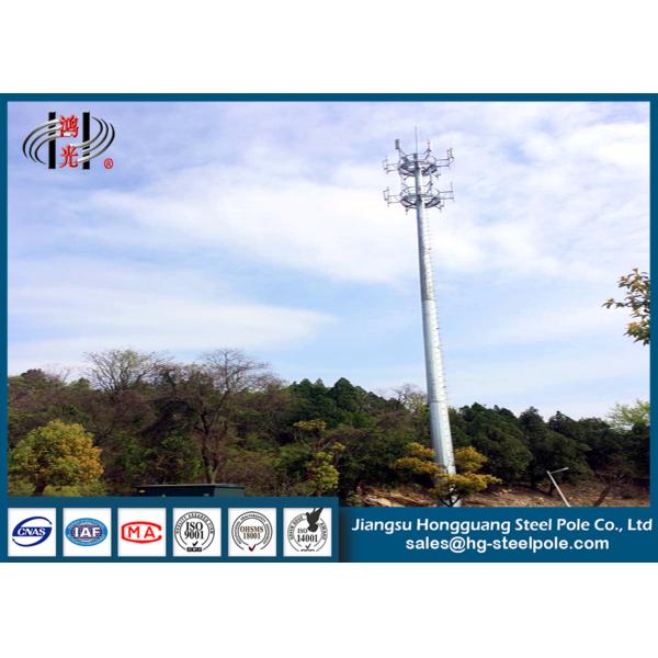 Buy Telecommunication Monopole Towers Outter Climbing Rung Two Platforms at wholesale prices