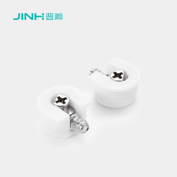 White Shelf Holder Pegs Jh-4002 - Zinc Alloy & Abs Plastic, Nickel Plated, Fits