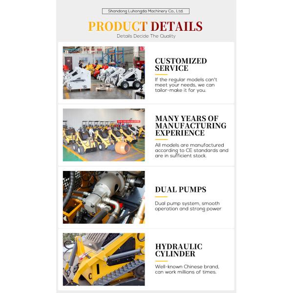 FREE SHIPPING China Track Wheel CE/EPA Mini Skid Steer Loader With Bucket