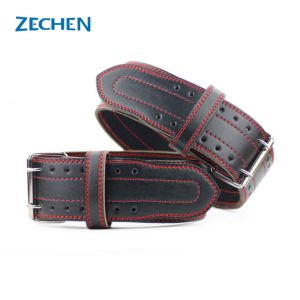 4 Inch 13mm Powerlifting Belt Genuine Cow Leather Back Support Belt Waist For