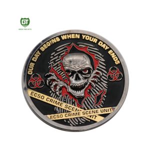 two-sided metal crafts engravable firefighter challenge coins