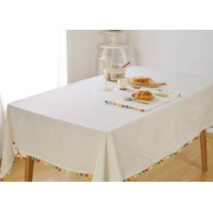 Customized Personalized Fashion Gifts Polyester Handmade Decor White Table Cloth