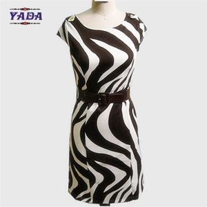 Fashion zebra-stripe brand casual dresses latest dress designs pictures for