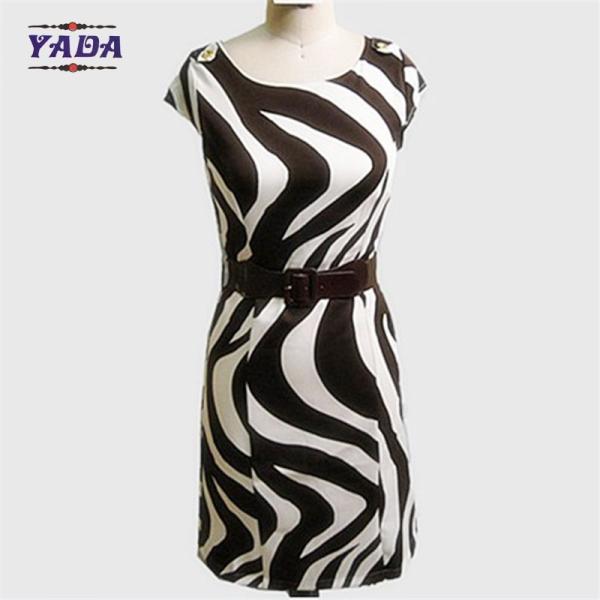 Fashion zebra-stripe brand casual dresses latest dress designs pictures for