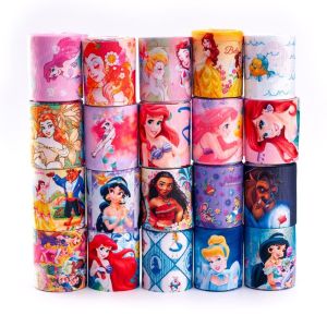 ribbon for baby kids decoration heat transfer Cartoon princess printed grosgrain