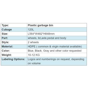 big size plastic dustbin garbage container recycle bin with 2 wheels recycling