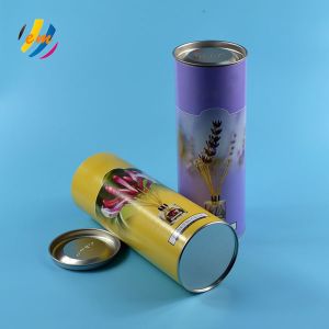 Cardboard Tube Packaging With Embossed Lid