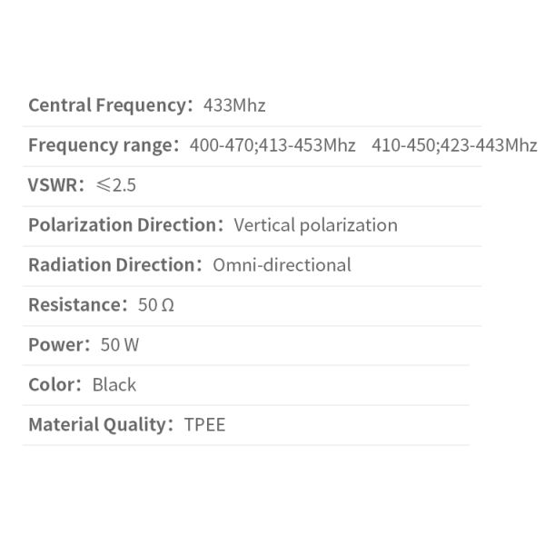 Black 5dBi 2.4G GSM 4G Lte 433mhz 868mhz Wireless Wifi Omnidirectional External Rubber Antenna