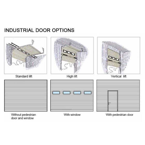 Galvanized Iron Insulated Sectional Door Height 500mm With Chain Hoist Anti Break