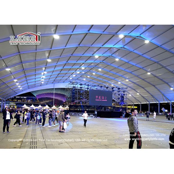 60m Polygon Sports Tent With White Top Covering Basketball Court