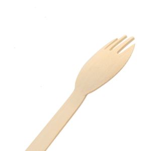 FSC 100% Birch Wooden Disposable Wooden Utensils Spork 140mm