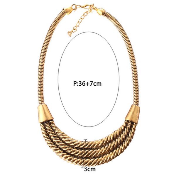 Hot fashion trend _ exaggerated three zinc alloy necklace