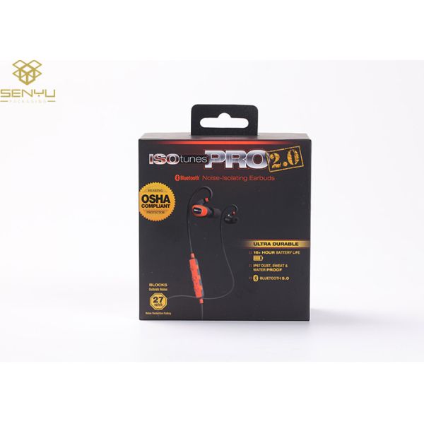 Buy Black Square Mobile Accessories Packaging Paper Box With Lid at wholesale prices