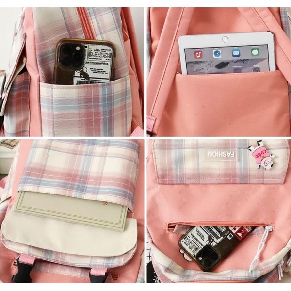 Purple Women Backpack Set Waterproof Aesthetic Backpack Set For Girls Students