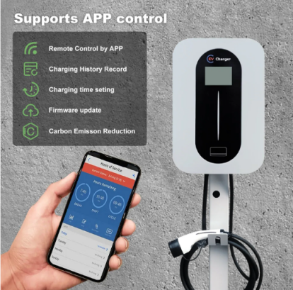 New Energy Electric Vehicle Charging Pile 7kw  Level 2 Wall-Mounted Fast EV Cars Charger Stations 
