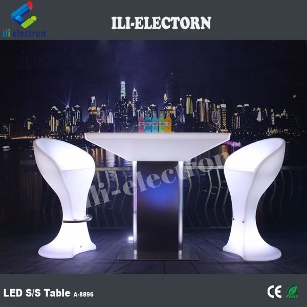 RGB remote control lighting plastic led square lounge table