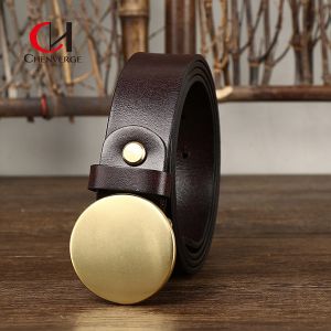 Smooth Standard Width Genuine Leather Belt 105cm First Layer Of Cowhide Superior